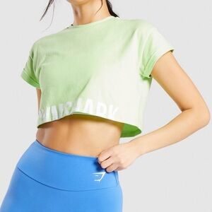 GYMSHARK neon Green Women's Crop Top shirt size small